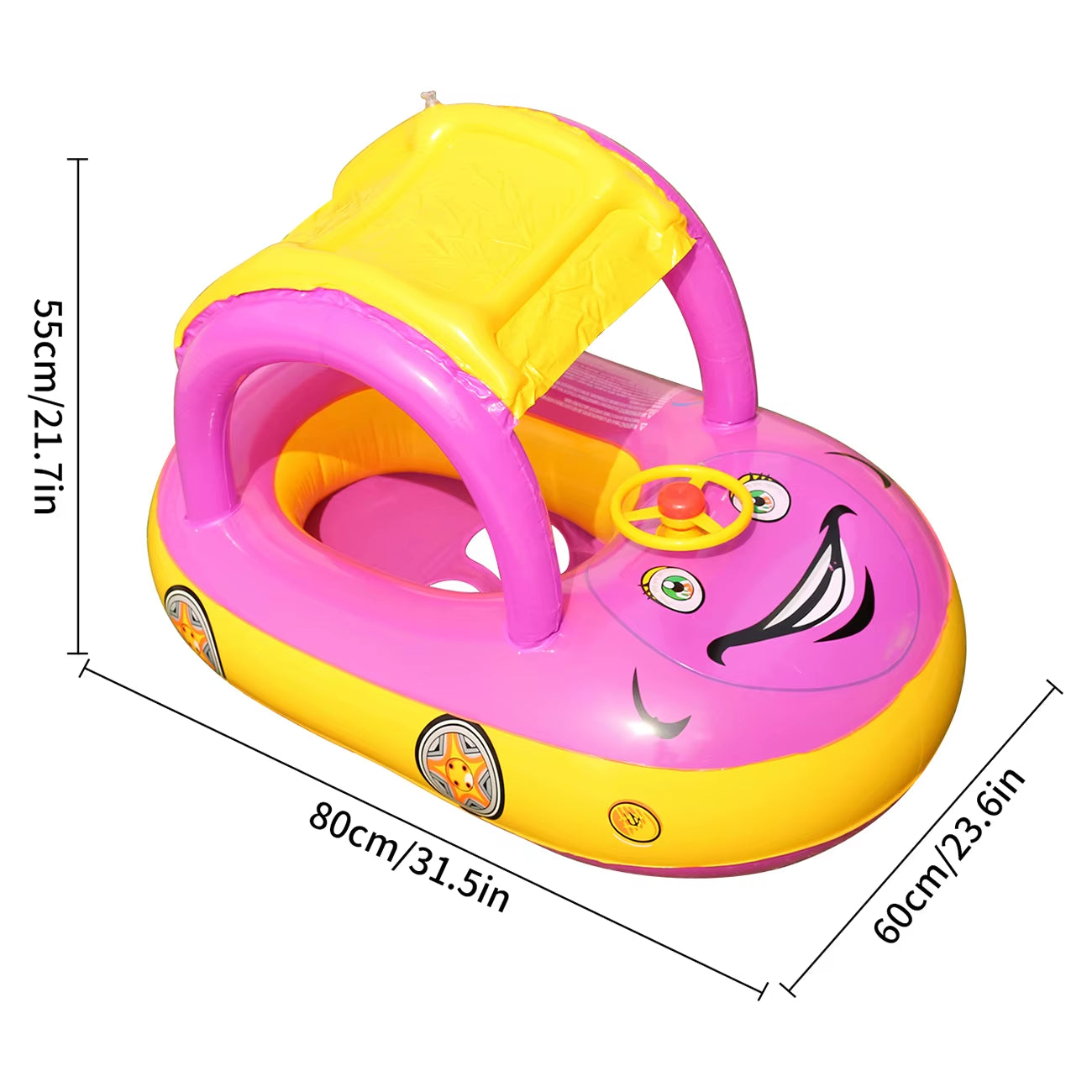 Car Shape Toddler Pool Floats,Baby Swimming Ring Beach Toys,Pool Float for Kids Swim Floaties，Floaty for Toddlers 4-6