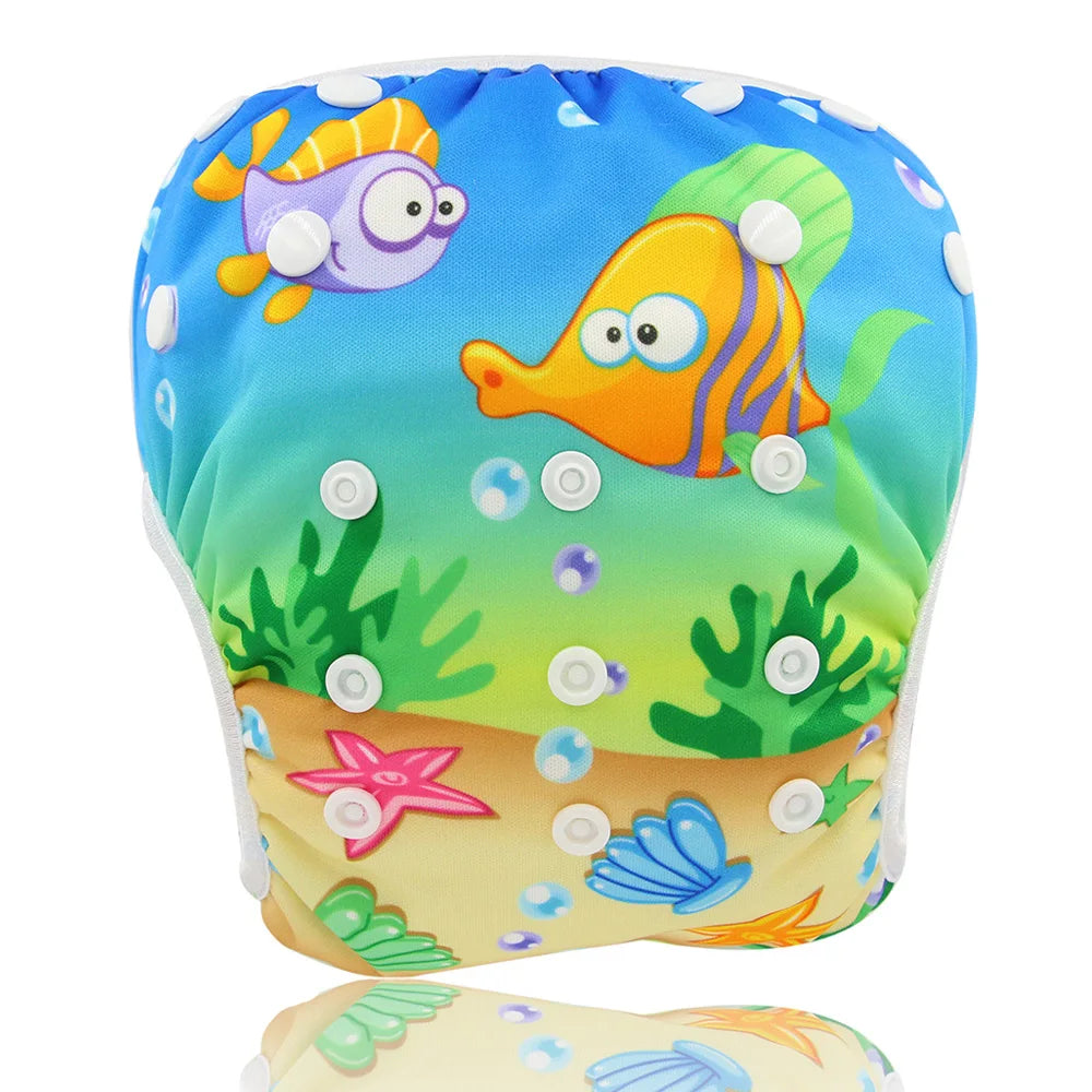 Baby & Toddler Snap One Size Adjustable Reusable Baby Swim Diaper Ohbabyka Waterproof Pants for Newborn Baby Summer Swimwear