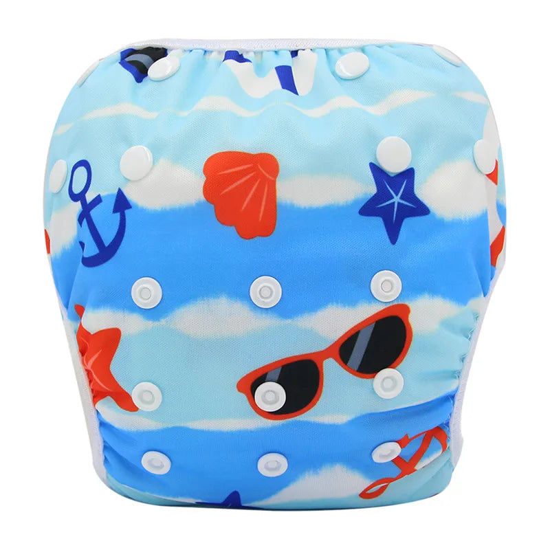 Baby & Toddler Snap One Size Adjustable Reusable Baby Swim Diaper Ohbabyka Waterproof Pants for Newborn Baby Summer Swimwear