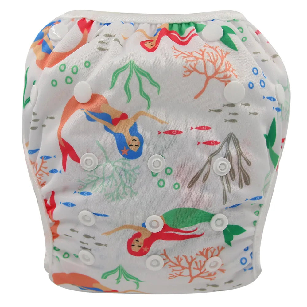 Baby & Toddler Snap One Size Adjustable Reusable Baby Swim Diaper Ohbabyka Waterproof Pants for Newborn Baby Summer Swimwear