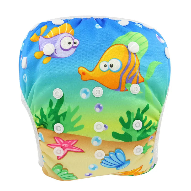 Baby & Toddler Snap One Size Adjustable Reusable Baby Swim Diaper Ohbabyka Waterproof Pants for Newborn Baby Summer Swimwear