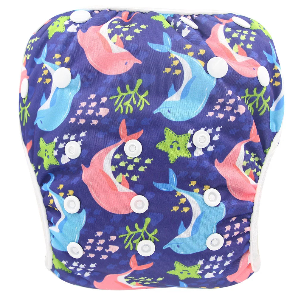 Baby & Toddler Snap One Size Adjustable Reusable Baby Swim Diaper Ohbabyka Waterproof Pants for Newborn Baby Summer Swimwear